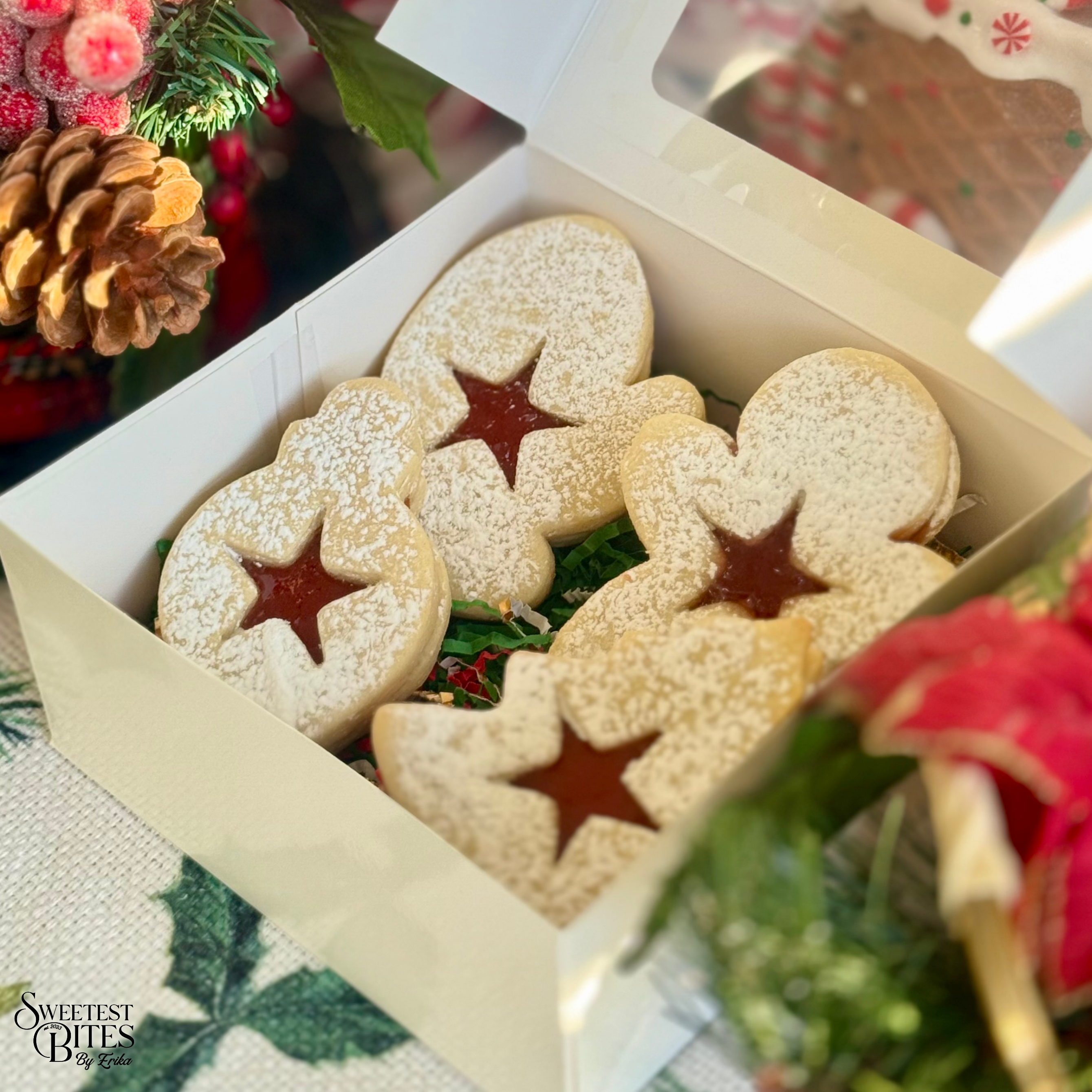 Christmas Linzer Cookies [Box of 4, 6, or 12]
