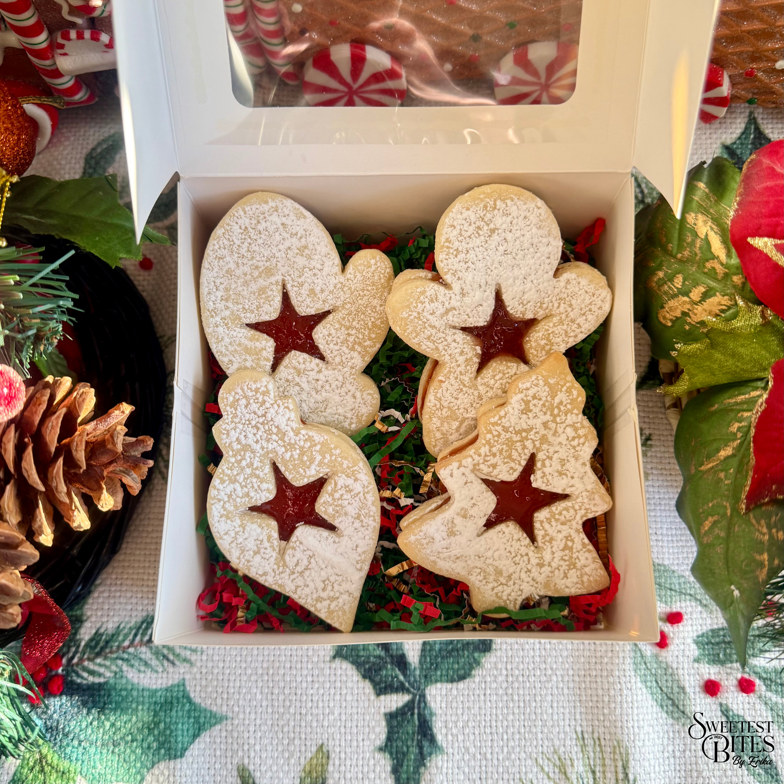Christmas Linzer Cookies [Box of 4, 6, or 12]