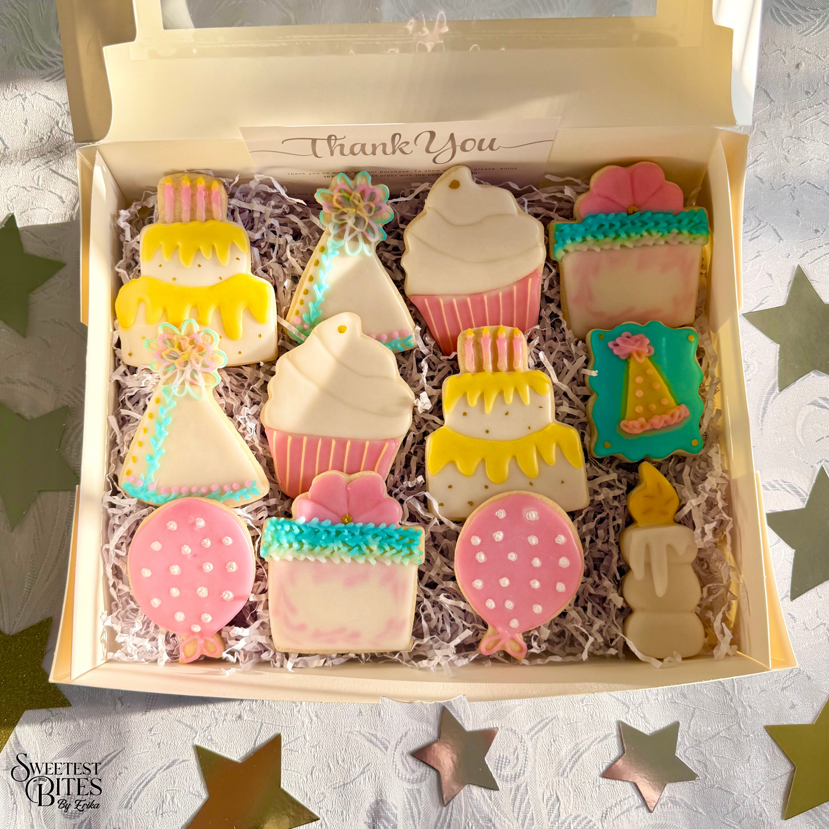 Birthday Decorated Sugar Cookies [Box of 4, 6, or 12]