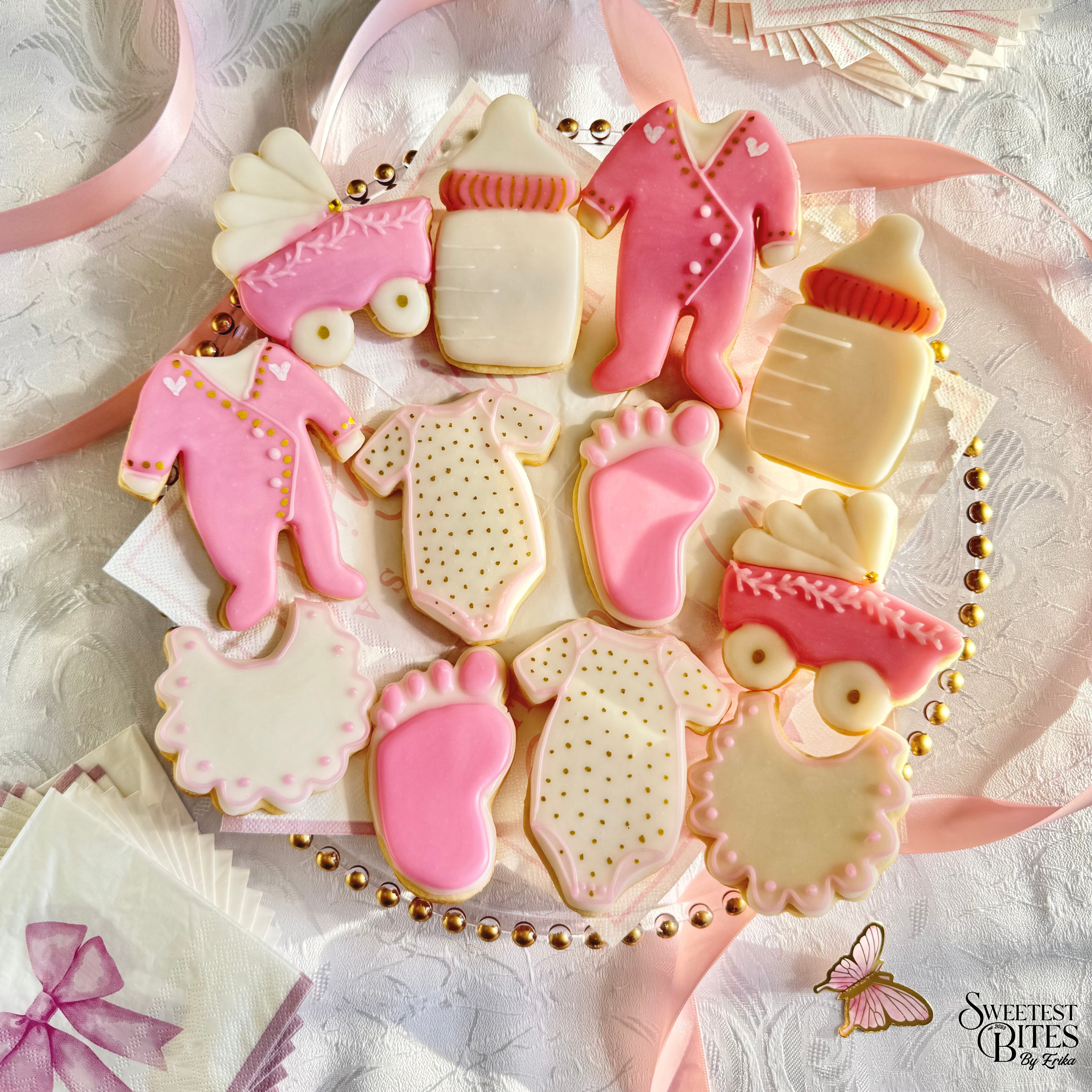 Baby Shower Blue/Pink Decorated Sugar Cookies [Box of 4, 6, or 12]