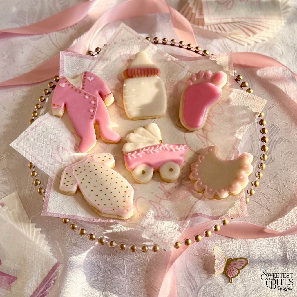 Baby Shower Blue/Pink Decorated Sugar Cookies [Box of 4, 6, or 12]