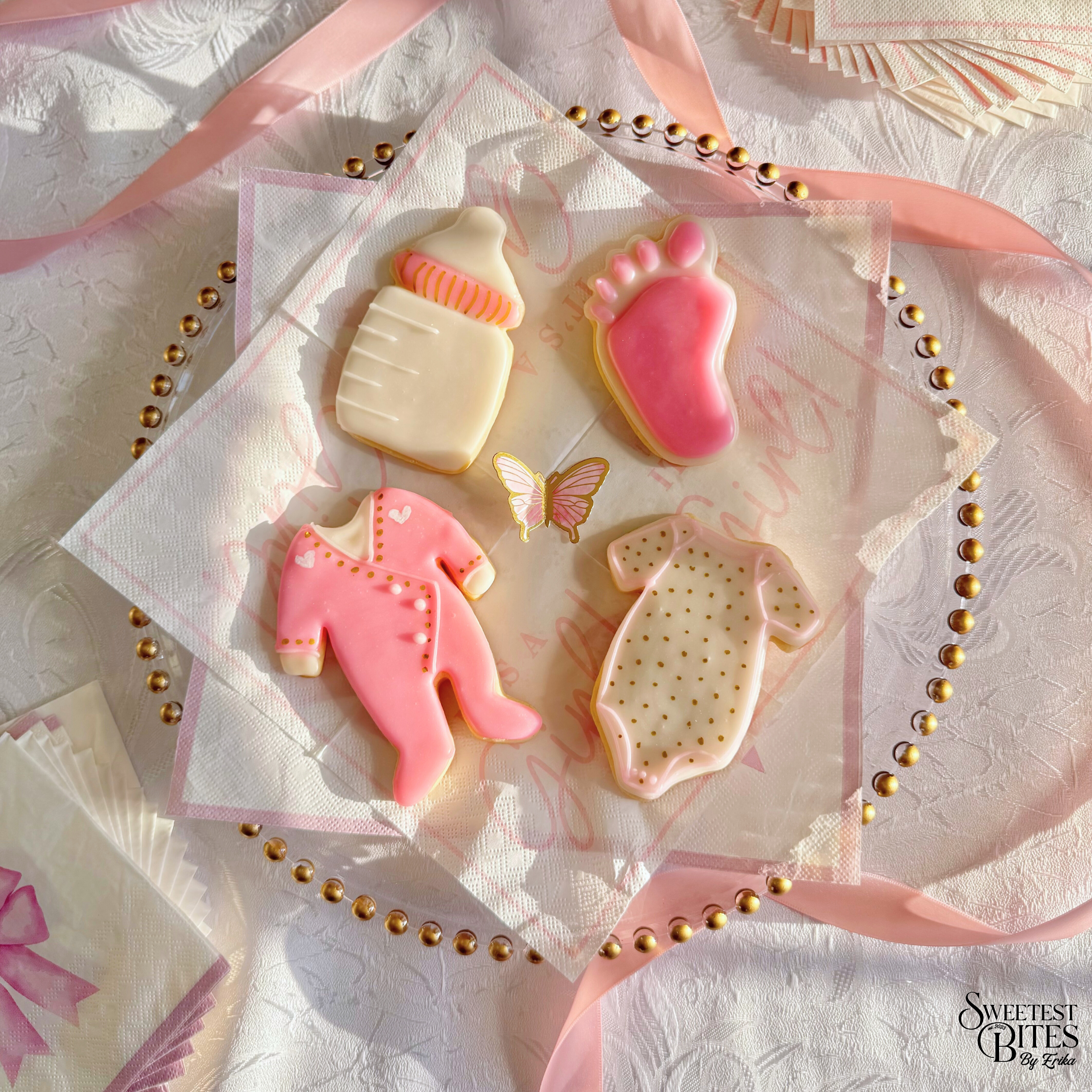 Baby Shower Blue/Pink Decorated Sugar Cookies [Box of 4, 6, or 12]