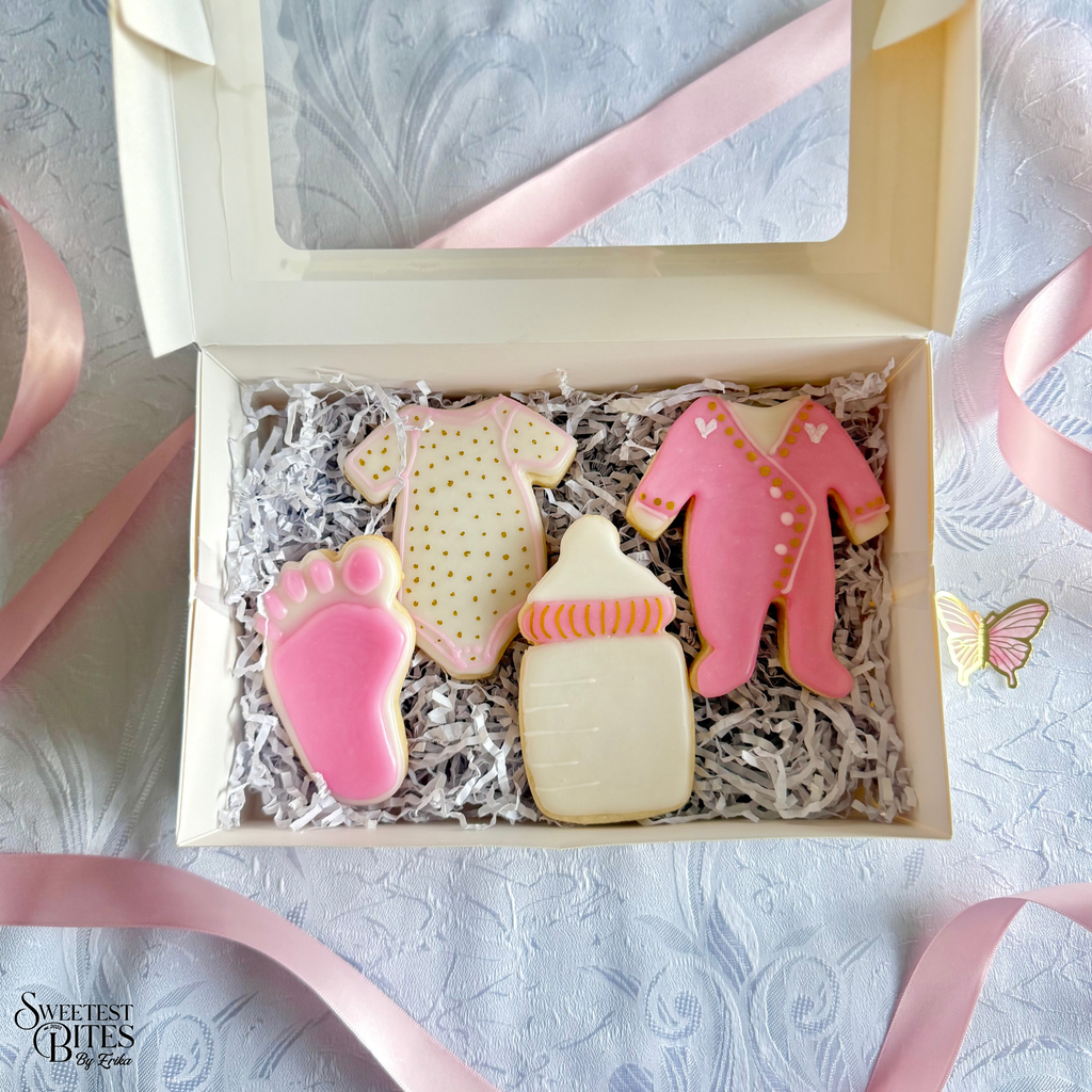 Baby Shower Blue/Pink Decorated Sugar Cookies [Box of 4, 6, or 12]