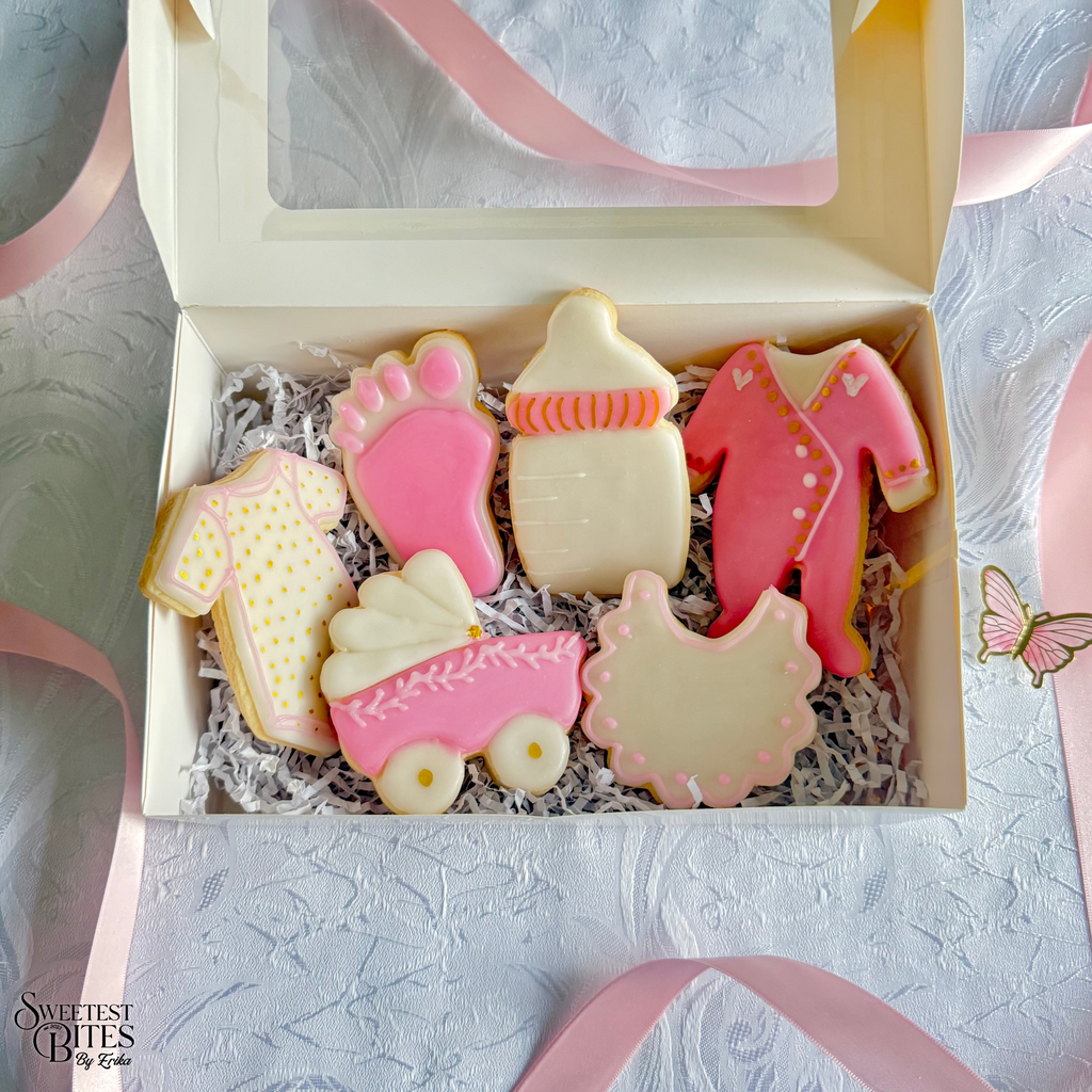 Baby Shower Blue/Pink Decorated Sugar Cookies [Box of 4, 6, or 12]