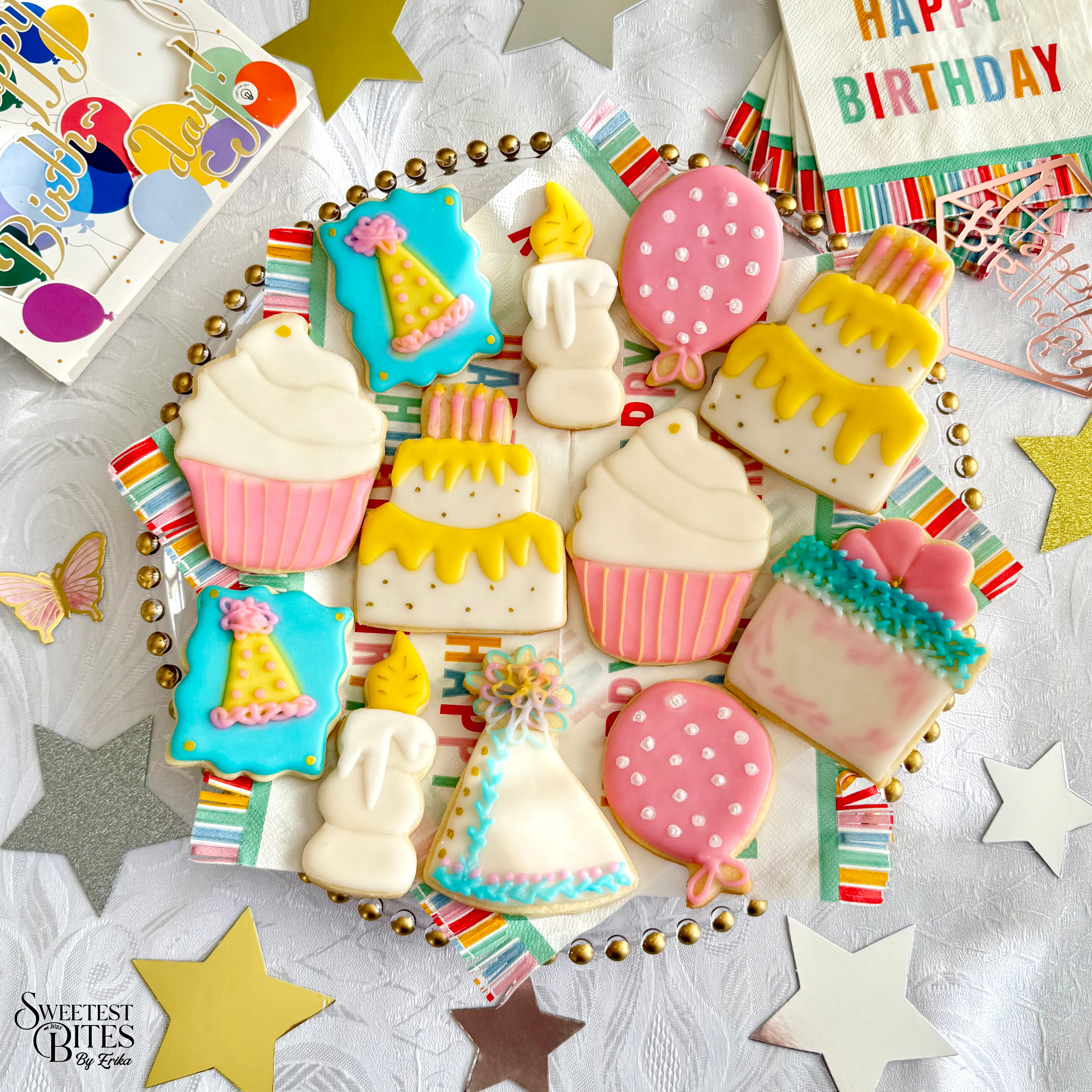 Birthday Decorated Sugar Cookies [Box of 4, 6, or 12]