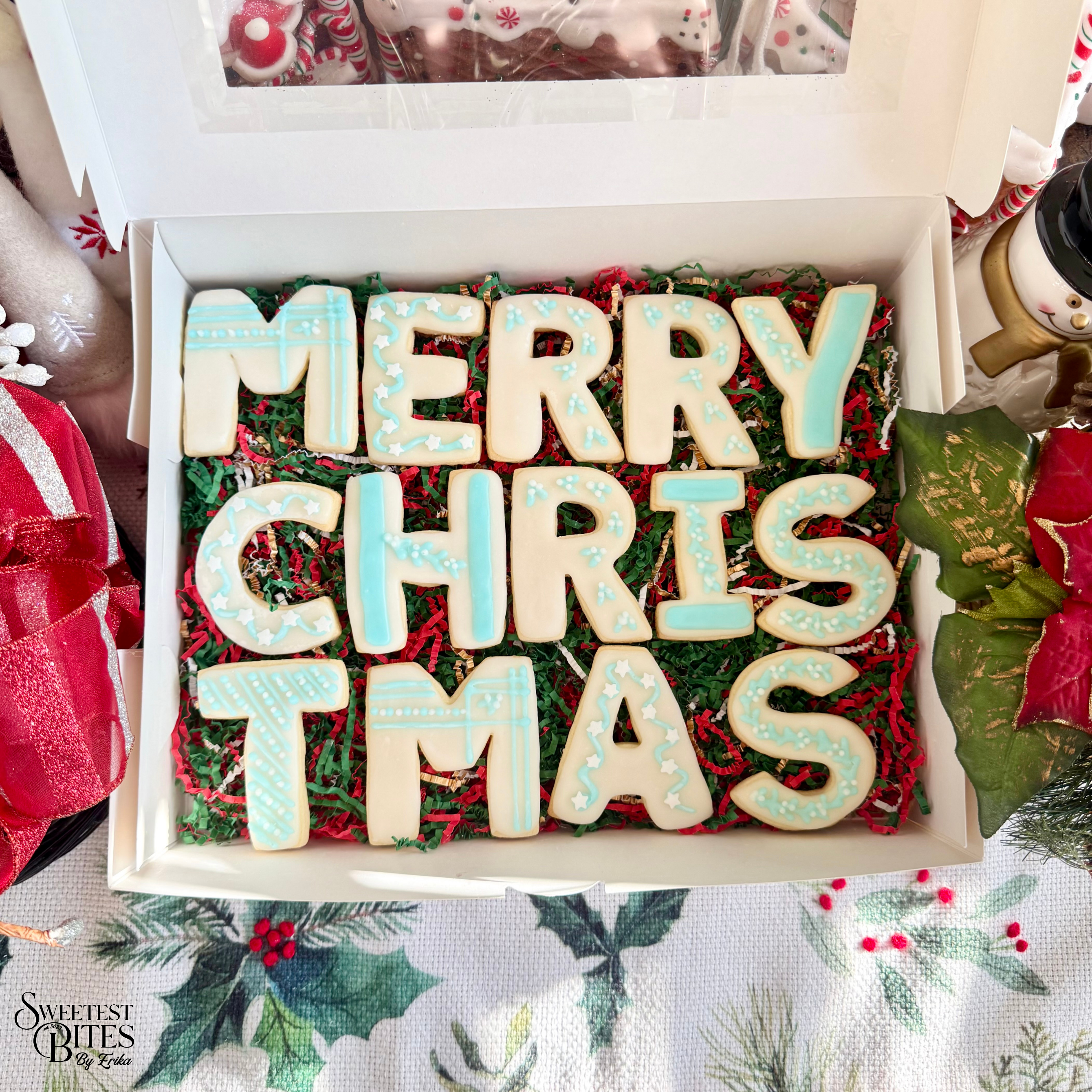 "Merry Christmas" 14 Decorated Sugar Cookies