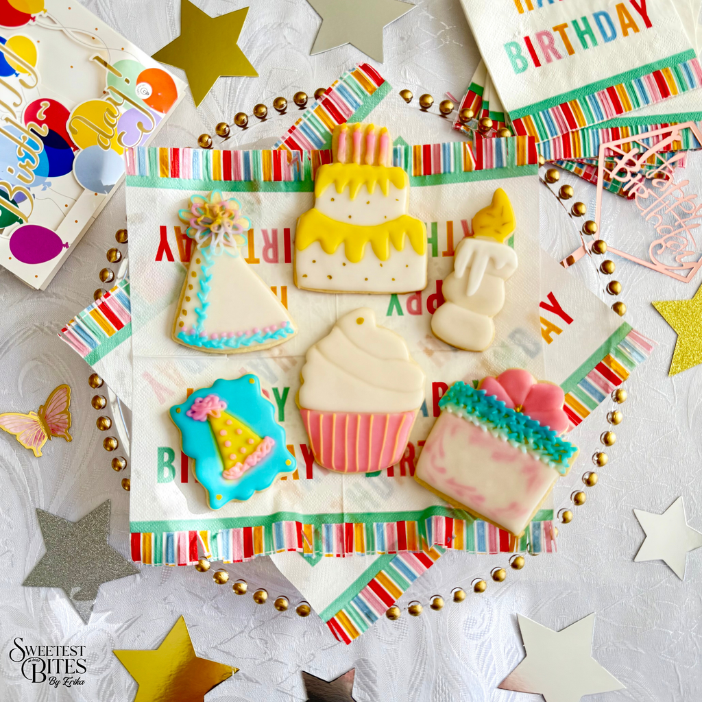 Birthday Decorated Sugar Cookies [Box of 4, 6, or 12]