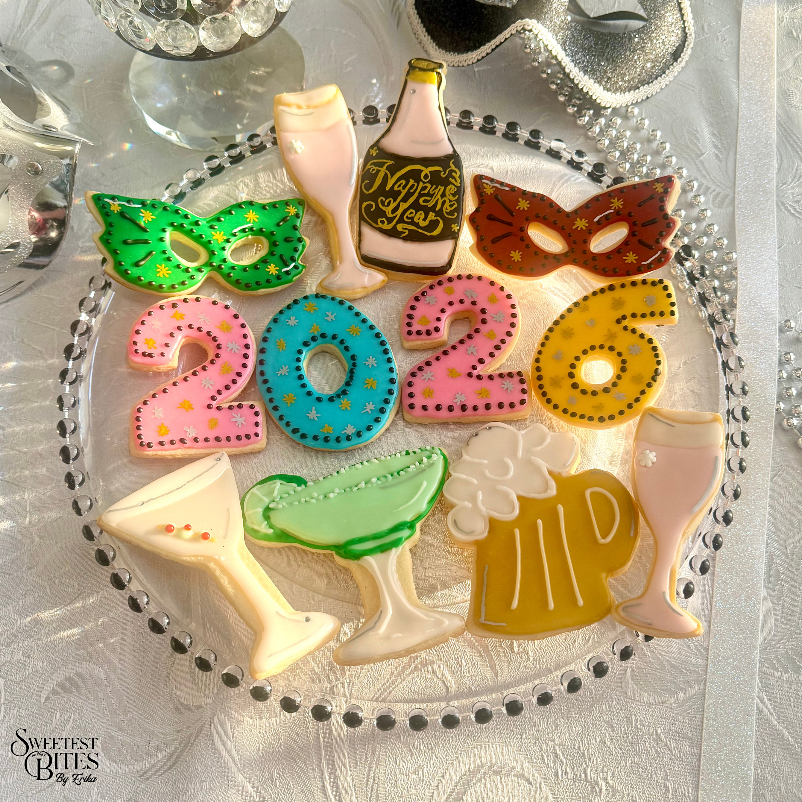 2026 New Year's Decorated Sugar Cookies [Box of 4, 6, or 12]