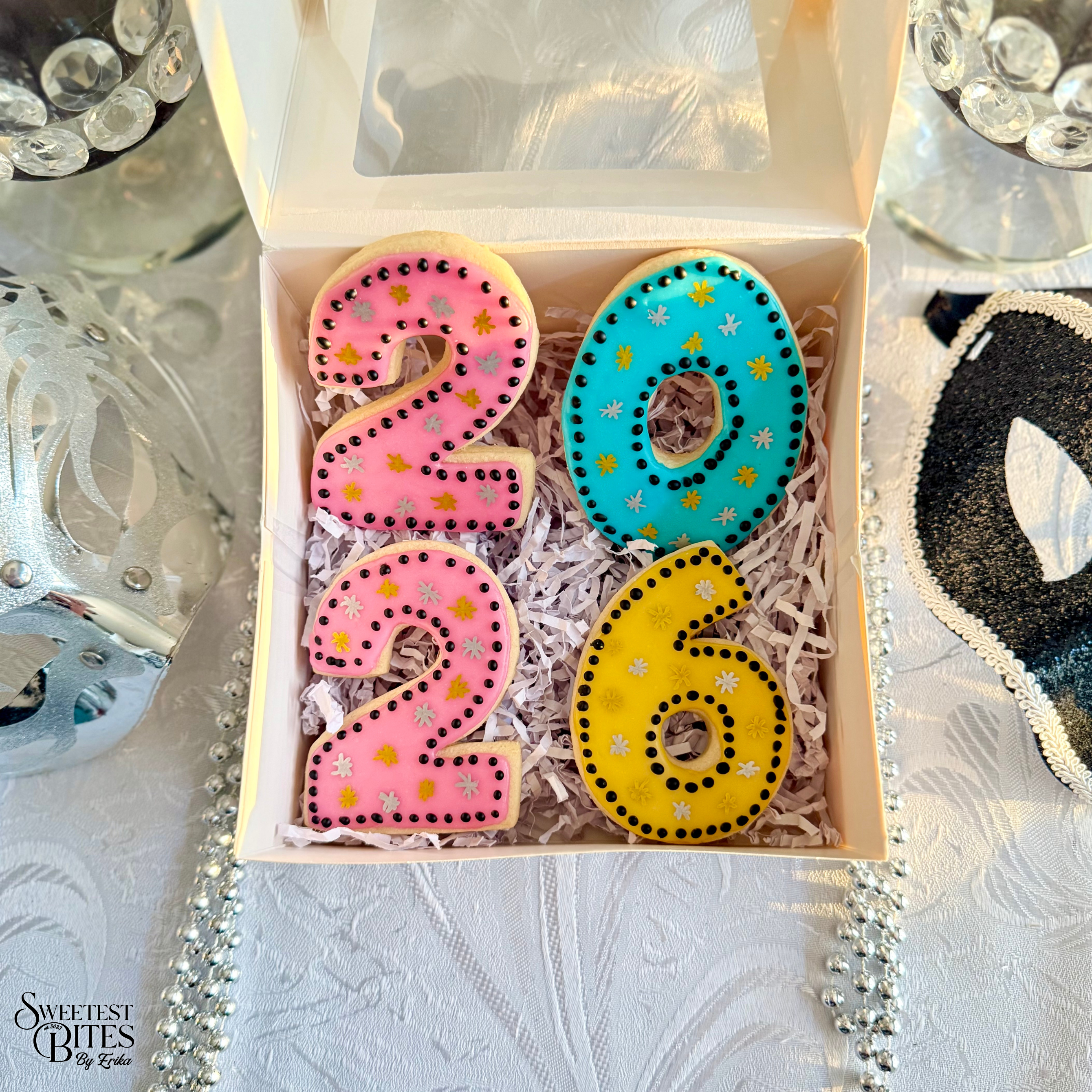 2026 New Year's Decorated Sugar Cookies [Box of 4, 6, or 12]