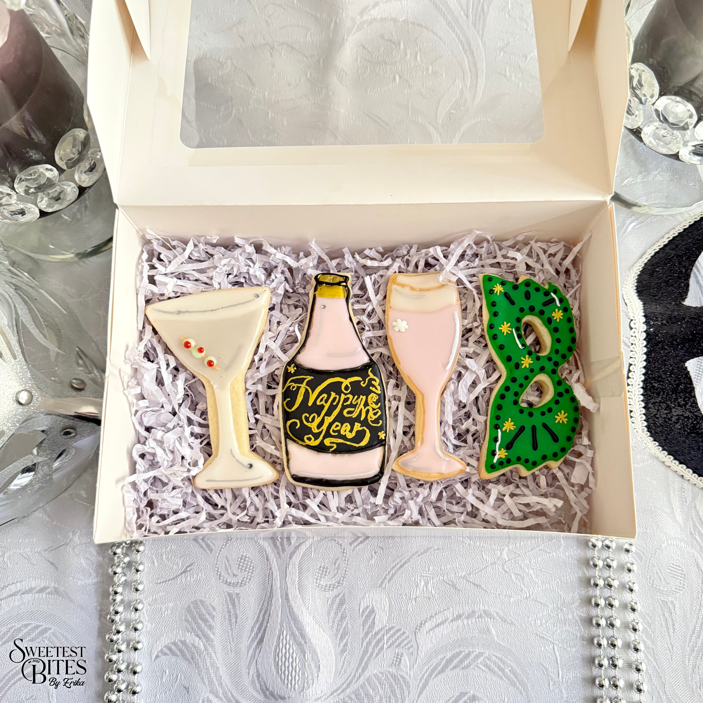 2026 New Year's Decorated Sugar Cookies [Box of 4, 6, or 12]