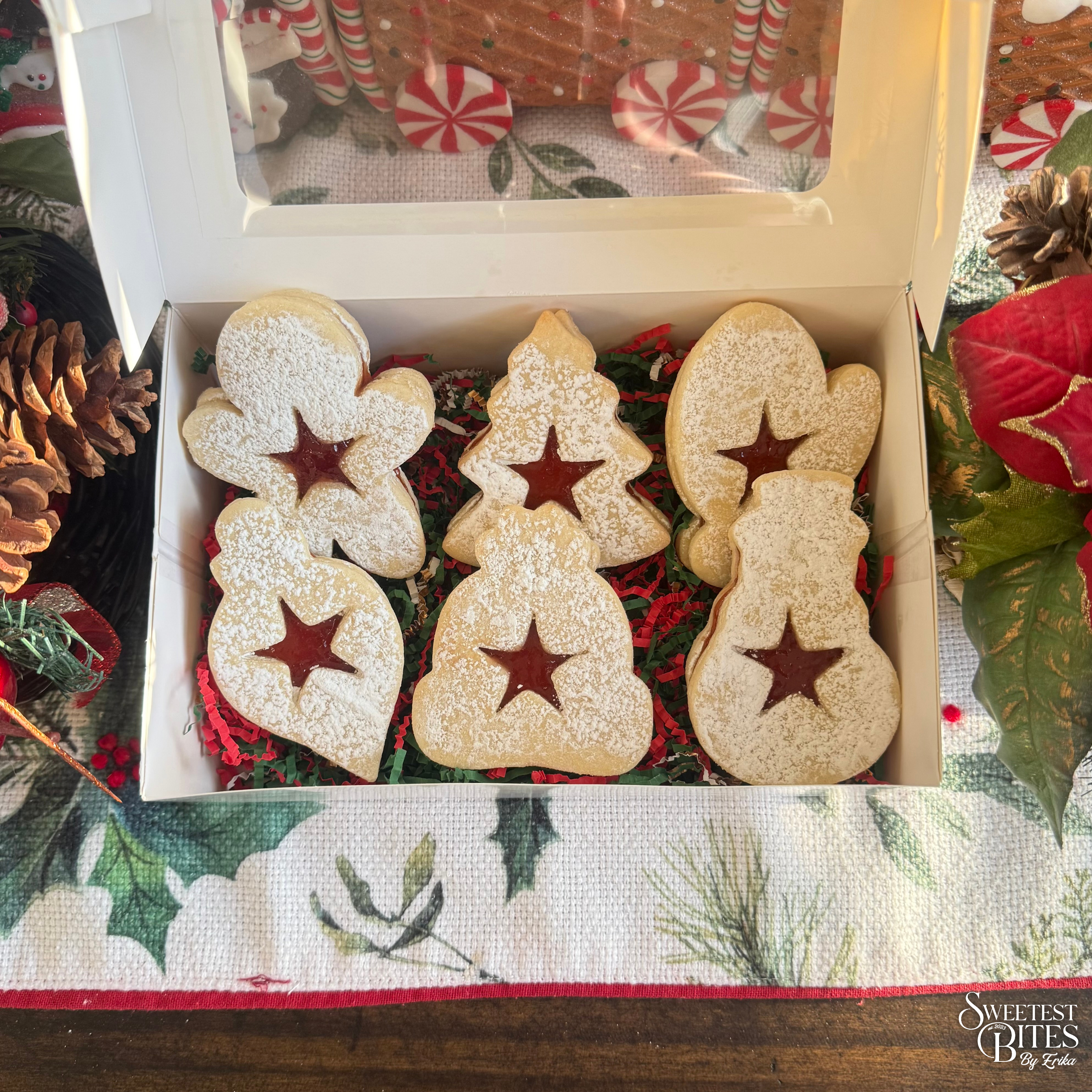 Christmas Linzer Cookies [Box of 4, 6, or 12]